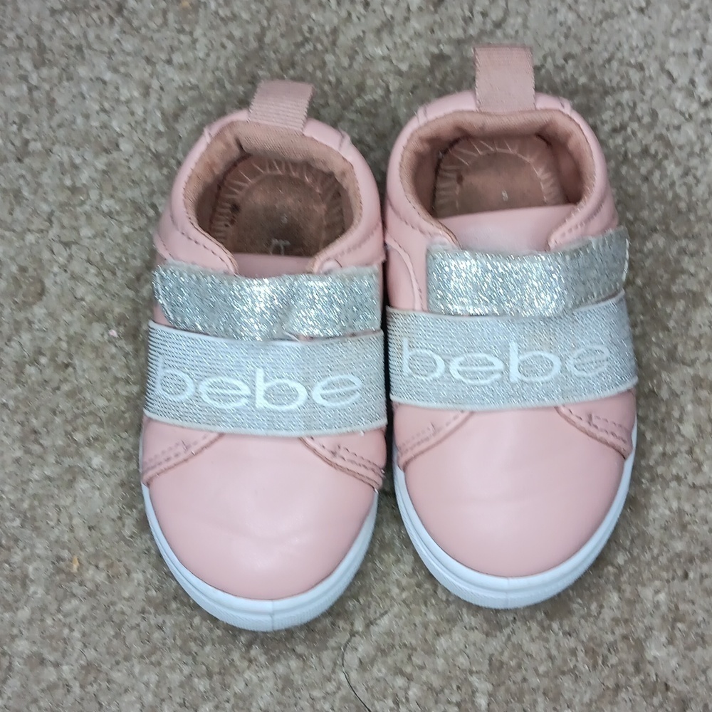 Bebe Toddler Leather Pink Sneakers, Sz. 5